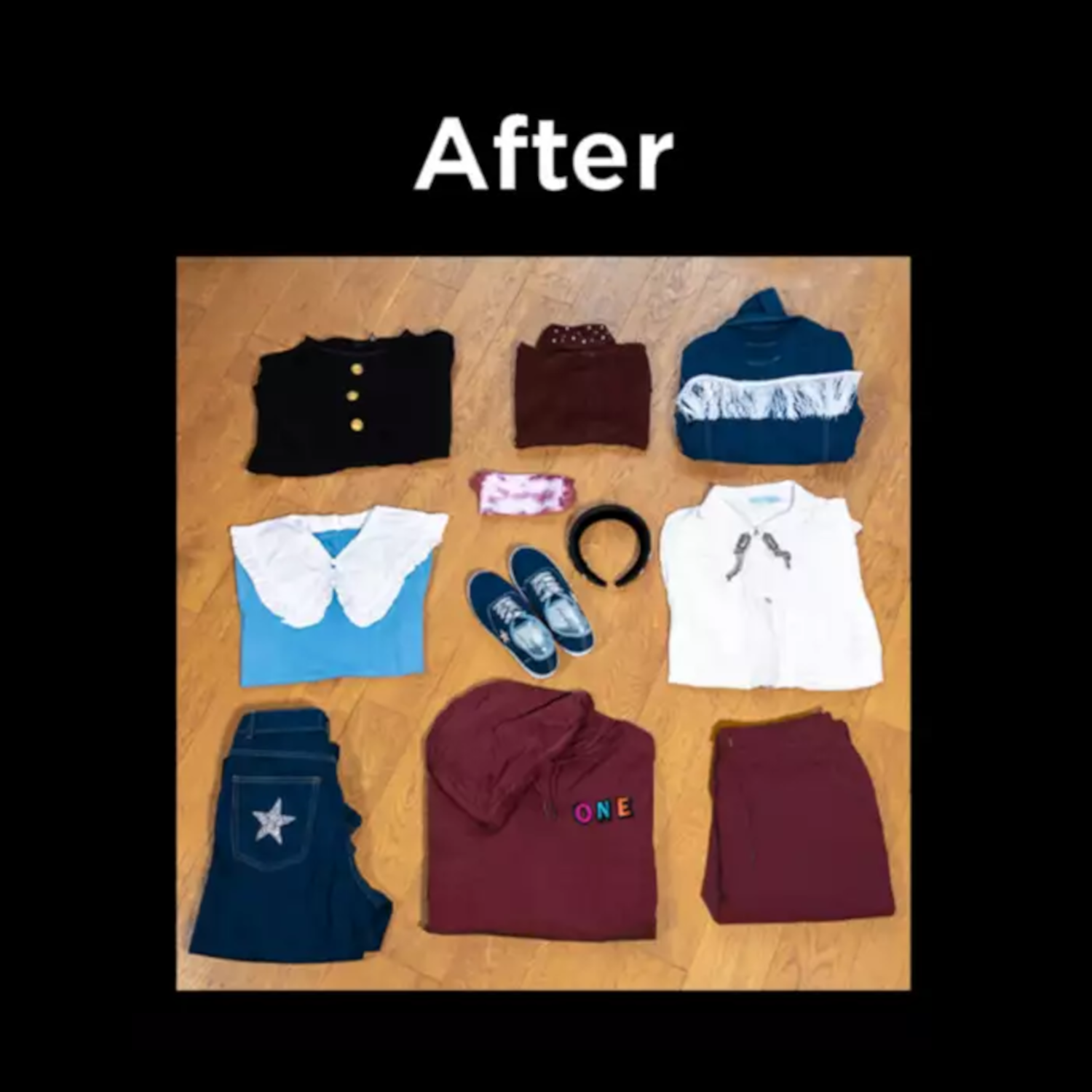 A picture of clothes after being dyed with Dylon.